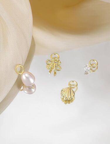 Mameloly 14K Gold Plated Charm for Hoop Earrings Dainty Mix and Match Dangle Charms Trendy Jewelry for Women in Saudi Arabia