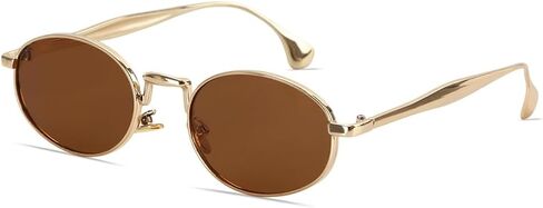 Y2k Sunglasses for Women and Men, Retro Oval Sunnies Rise in Gold in Kuwait