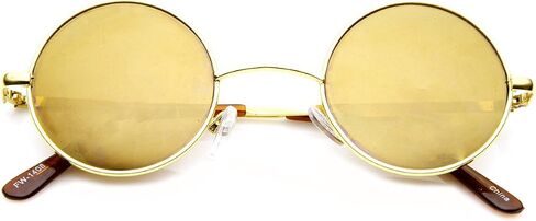 zeroUV Lennon Style Round Circle Metal Sunglasses with Color Mirror Lens in Kuwait
