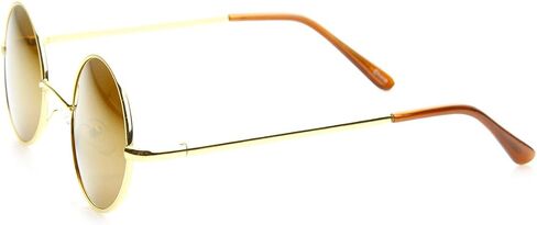 zeroUV Lennon Style Round Circle Metal Sunglasses with Color Mirror Lens in Kuwait