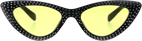 نظارات شمسية نسائية ضيقة من PASTL بتصميم Cateye فضية منقط أنيقة بالأشعة فوق البنفسجية 400 in Kuwait