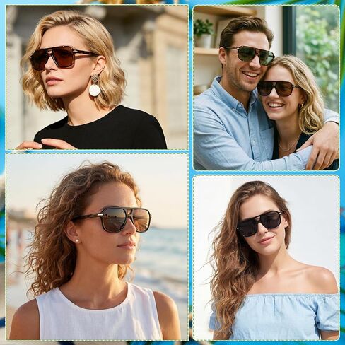 نظارات شمسية مربعة كبيرة الحجم للنساء والرجال - نظارات شمسية أنيقة للحماية من الأشعة فوق البنفسجية 400 في السبعينيات والثمانينيات والتسعينيات من السبعينيات، وظلال عصرية in Kuwait
