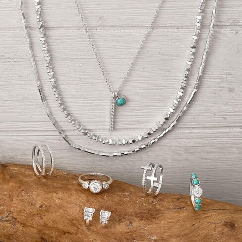 Silpada 'Far Away' Sterling Silver Compressed Turquoise and White Cubic Zirconia Ring in Saudi Arabia