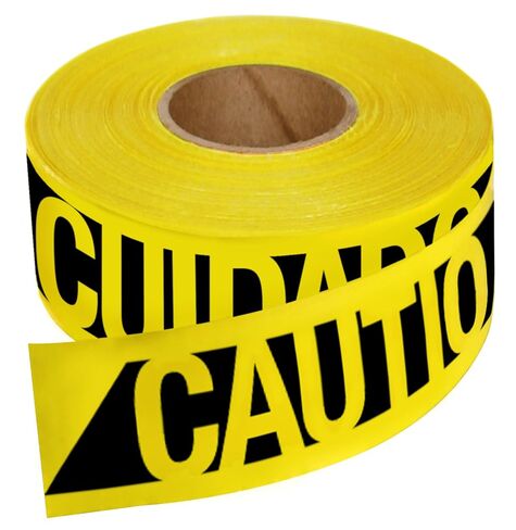 Empire Level 76-0600 Safety Barricade Tape, Caution, 3" x 500', Yellow (Pack of 4) in Kuwait