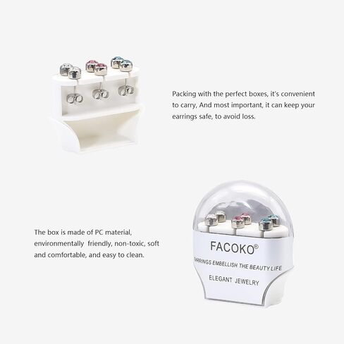 3 Pairs Crystal Titanium Earrings for Women Men Hypoallergenic Stud Earrings with Butterfly Back Classic Cubic Zirconia Earrings Set for Everyday Wear 4mm/5mm in Saudi Arabia