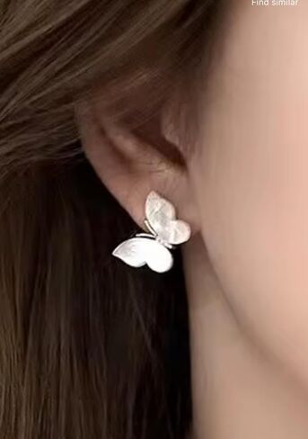 Pearl Butterfly Stud Earrings for Women 14K Gold-Plated | Rhinestone Accents, Lightweight, Dainty, Everyday or Special Occasion in Saudi Arabia