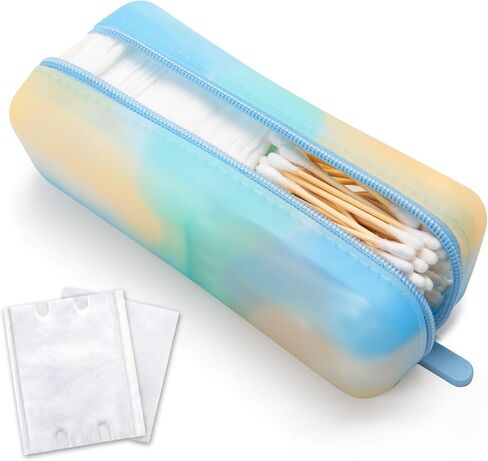Cotton Pad Swab Travel Case, 2-in-1 Waterproof Organizer, VISFRESH (Clear) in Saudi Arabia