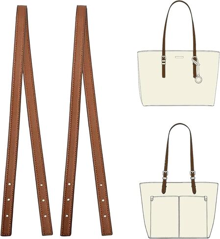 Premium Microfiber Leather Shoulder Strap Replacement for Michael Kors Basket Bags, 2 Pieces Adjustable Purse Handle Straps, Soft Durable MK Tote Bag Straps (Brown, 31.9", Width 0.5") in Saudi Arabia
