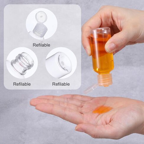 150 Pcs 1 oz Travel Bottles - Small Lotion Containers with Lids, 30ml Clear Plastic Refillable Empty Containers for Toiletries, Shampoo, Lotion, Cream & Liquid Soap (White Cap) in Kuwait