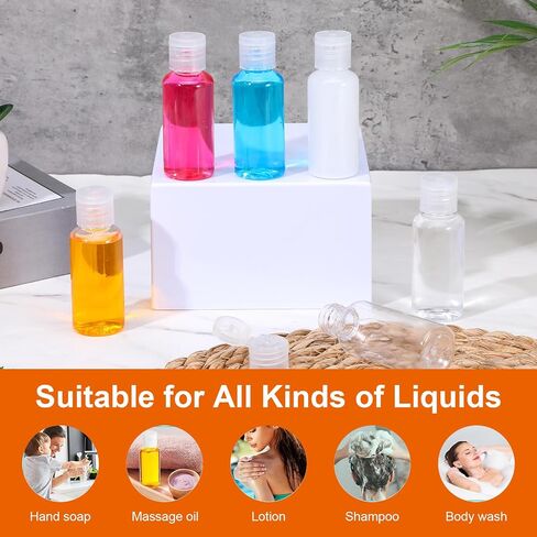 150 Pcs 1 oz Travel Bottles - Small Lotion Containers with Lids, 30ml Clear Plastic Refillable Empty Containers for Toiletries, Shampoo, Lotion, Cream & Liquid Soap (White Cap) in Kuwait