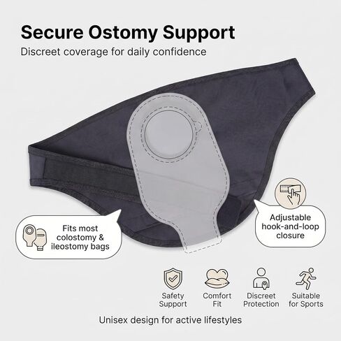 Waterproof Ostomy Bag Cover for Shower – Soft Concealment Pouch for Colostomy & Ileostomy, Adjustable Strap with Hook and Loop Opening, Leak & Odor Resistant Fabric for Women & Men(Large) in Kuwait