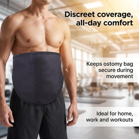 Waterproof Ostomy Bag Cover for Shower – Soft Concealment Pouch for Colostomy & Ileostomy, Adjustable Strap with Hook and Loop Opening, Leak & Odor Resistant Fabric for Women & Men(Large) in Kuwait