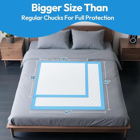 Bed Pads Disposable Adult 40"x40" 15 Count, Extra Large Chucks Incontinence Underpads, Super Absorbent & Leakproof Chux Pads, Pee Pads for Pets, Adults & Kids, Puppy Training Pads in Saudi Arabia