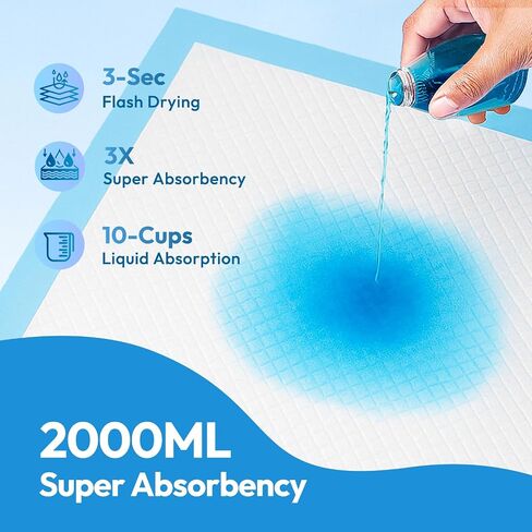 Bed Pads Disposable Adult 40"x40" 15 Count, Extra Large Chucks Incontinence Underpads, Super Absorbent & Leakproof Chux Pads, Pee Pads for Pets, Adults & Kids, Puppy Training Pads in Saudi Arabia