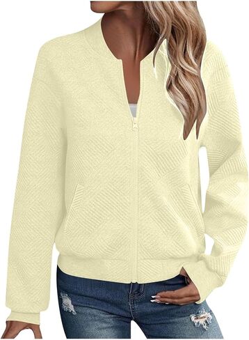Women's Casual Floral Zip Up Sweatshirt Jacket Trendy 2025 Lightweight Long Sleeve Coats Loose Fit Outwear Tops in Kuwait