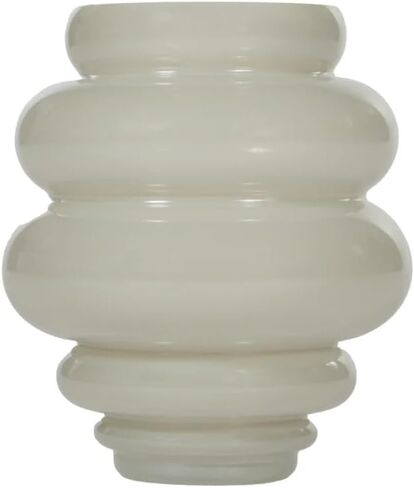 Alice Lane Ribbed Glass Vase – Modern Sculptural Decorative Vase for Flowers, Textured Curved Accent for Shelf, Table & Home Decor – Small, Cocoa in Saudi Arabia