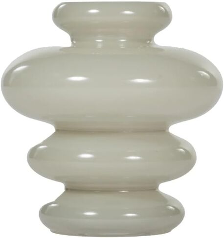 Alice Lane Ribbed Glass Vase – Modern Sculptural Decorative Vase for Flowers, Textured Curved Accent for Shelf, Table & Home Decor – Small, Cocoa in Saudi Arabia