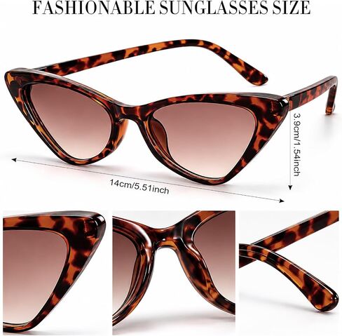 Fumwase 8PCS Cat Eye Sunglasses for Women Vintage Colorful 90s Trendy Sun Glasses for Halloween Cossplay Party in Kuwait