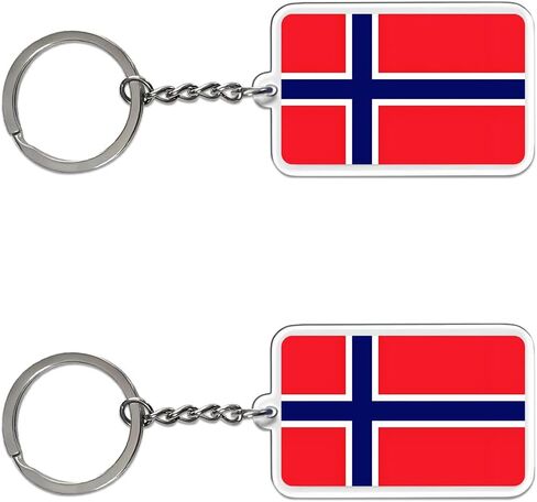 2 Pack Norway Flag Keychain Norwegian Key Ring-(Norway) in Kuwait
