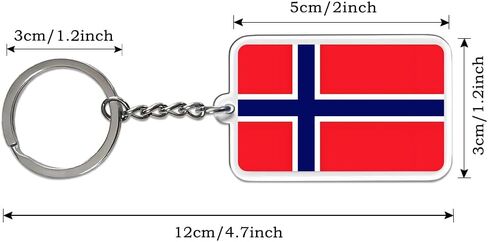 2 Pack Norway Flag Keychain Norwegian Key Ring-(Norway) in Kuwait