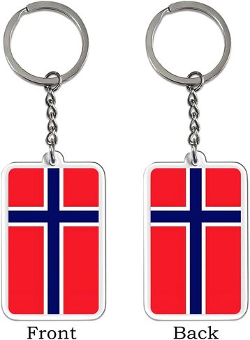 2 Pack Norway Flag Keychain Norwegian Key Ring-(Norway) in Kuwait