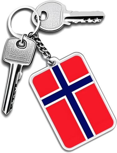 2 Pack Norway Flag Keychain Norwegian Key Ring-(Norway) in Kuwait