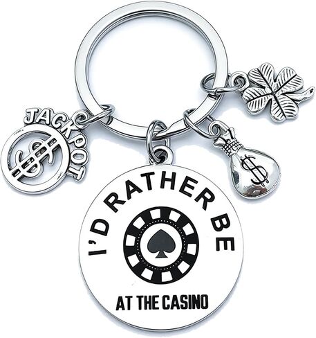 Gambler Gifts for Women Men Lucky Casino Lover Gifts Gambler Lover Gift Gambling Keychain Slot Machine Birthday Christmas Retirement Gift for Friends Her Women Sister Coworkers Female Present in Kuwait