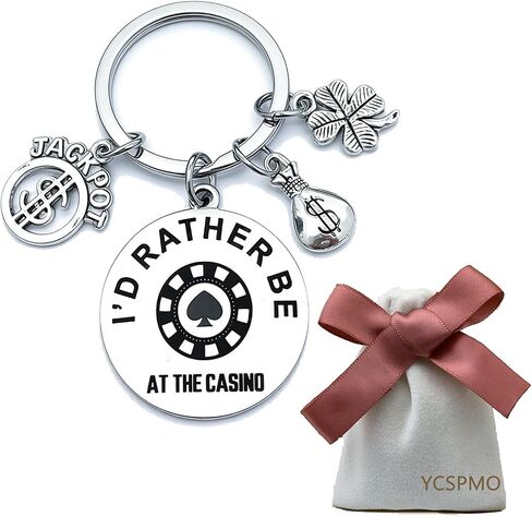 Gambler Gifts for Women Men Lucky Casino Lover Gifts Gambler Lover Gift Gambling Keychain Slot Machine Birthday Christmas Retirement Gift for Friends Her Women Sister Coworkers Female Present in Kuwait