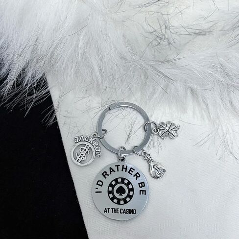 Gambler Gifts for Women Men Lucky Casino Lover Gifts Gambler Lover Gift Gambling Keychain Slot Machine Birthday Christmas Retirement Gift for Friends Her Women Sister Coworkers Female Present in Kuwait