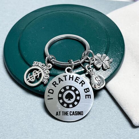 Gambler Gifts for Women Men Lucky Casino Lover Gifts Gambler Lover Gift Gambling Keychain Slot Machine Birthday Christmas Retirement Gift for Friends Her Women Sister Coworkers Female Present in Kuwait