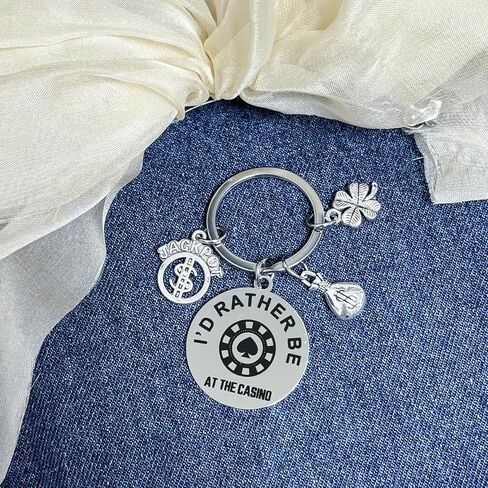 Gambler Gifts for Women Men Lucky Casino Lover Gifts Gambler Lover Gift Gambling Keychain Slot Machine Birthday Christmas Retirement Gift for Friends Her Women Sister Coworkers Female Present in Kuwait
