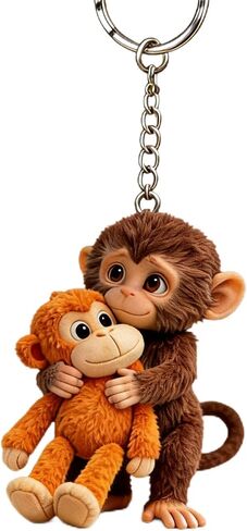 Protect Punch The Monkey Keychain, Cute Punch Monkey Keychain, 3D Hugging Monkey Charm for Backpack Purse Car Keys, Monkey Key Ring Gift for Kids Women Friends in Saudi Arabia
