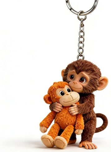 Protect Punch The Monkey Keychain, Cute Punch Monkey Keychain, 3D Hugging Monkey Charm for Backpack Purse Car Keys, Monkey Key Ring Gift for Kids Women Friends in Saudi Arabia