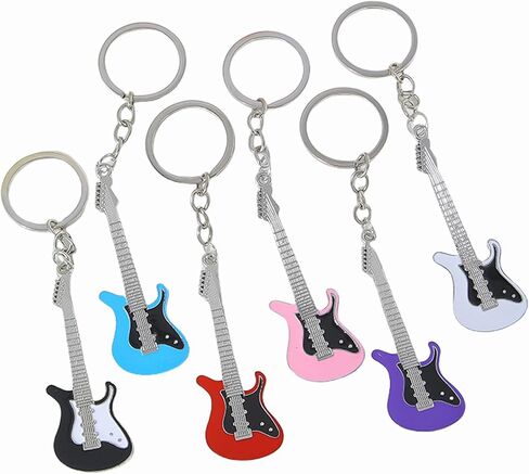 6PCS Electric Guitar Keychain | Stylish Mini Guitar Key Ring, For Music Lovers, For Keys, Bags, and Gifts in Kuwait