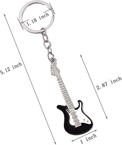 6PCS Electric Guitar Keychain | Stylish Mini Guitar Key Ring, For Music Lovers, For Keys, Bags, and Gifts in Kuwait