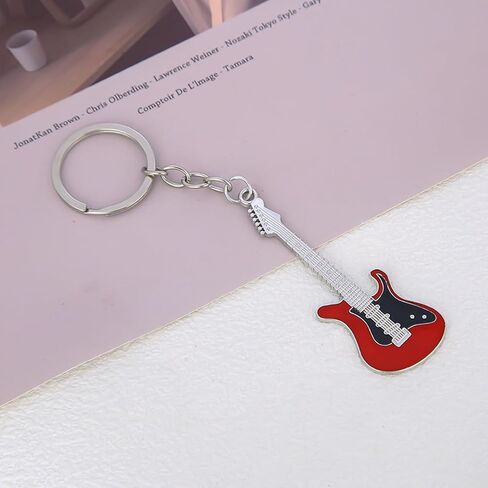 6PCS Electric Guitar Keychain | Stylish Mini Guitar Key Ring, For Music Lovers, For Keys, Bags, and Gifts in Kuwait
