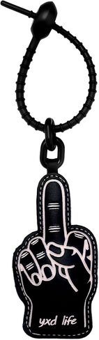 Funny Keychain Black Leather Bag Charms for Men Women Girls Handmade Middle Finger Keychain Cool Purse Charms Pendant Cute Keychains for Backpacks Handbags Car Keys Accessories Christmas Gift in Saudi Arabia