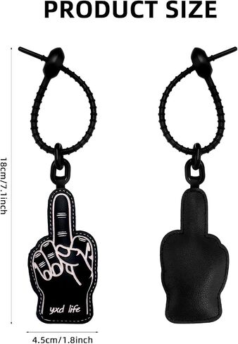 Funny Keychain Black Leather Bag Charms for Men Women Girls Handmade Middle Finger Keychain Cool Purse Charms Pendant Cute Keychains for Backpacks Handbags Car Keys Accessories Christmas Gift in Saudi Arabia