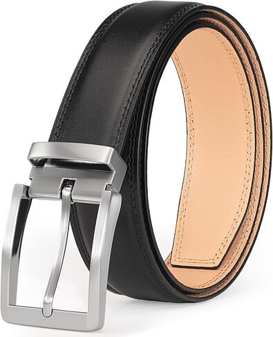 Mens Dress Belt–Full-Grain Leather Single Prong Buckle Classic for Work Business & Casual in Saudi Arabia
