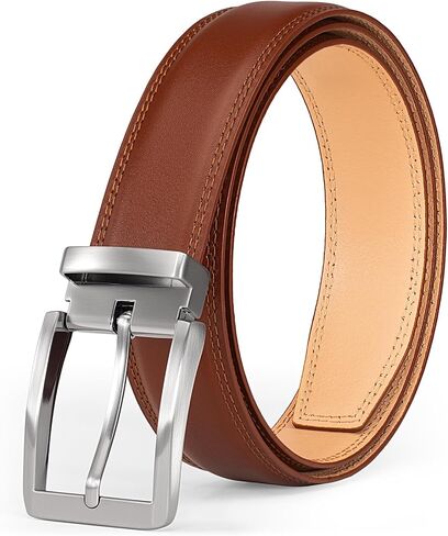 Mens Dress Belt–Full-Grain Leather Single Prong Buckle Classic for Work Business & Casual in Saudi Arabia