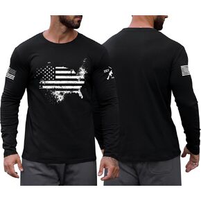 Mainfini Men's American Flag T-Shirt Patriotic Long Sleeve Graphic Tshirt (S-3XL) in Saudi Arabia