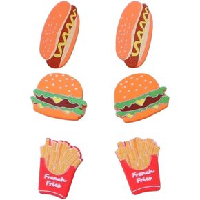 3 Pairs Cute Funny Hamburger Hot Dog French Fries Stud Earrings for Women Handmade Imitation Food Acrylic Earring for Women in Saudi Arabia