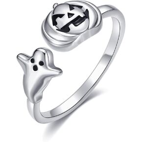 Halloween Pumpkin Rings 925 Sterling Silver Ghost Ring Halloween Jewelry Gifts for Women in Saudi Arabia