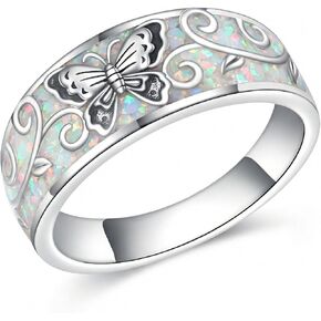 Opal Rings S925 Sterling Silver White Opal Ring Jewelry Gift For Women Men in Saudi Arabia