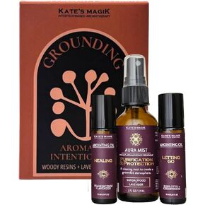 Kate’s Magik Grounding Aromatic Intention Set, Aura Mist and Anointing Oil Roll-Ons, Lavender, Frankincense & Cedarwood, Wearable Aromatherapy for Calm and Emotional Balance in Saudi Arabia