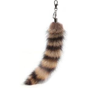 Keychain Pendant,Cute Foxes Racoon Tail Keychain Furs Pendant Key Chain Bag Charm Keys Holder Couple Keyring Backpack Decor for Women in Saudi Arabia