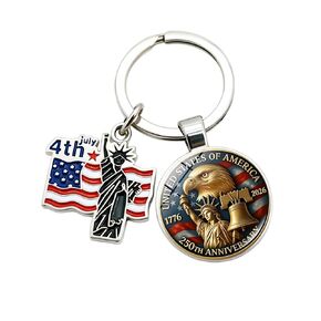 USA 250th Anniversary Merchandise Keychain, 1 Pack Metal Key Ring with US Flag Charm, Reinforced Split Loop for Daily Carry & Patriot Events, Commemorative 2026 Independence Day Keepsake in Saudi Arabia
