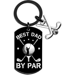 Best Dad By Par Golf Daddy Keychain Father's Day Golfing Gifts for Golfers Cool Stuff Golf Father's Day Dad Gift from Daughter Son Unique Christmas Birthday Golfing Gifts for Dads in Saudi Arabia