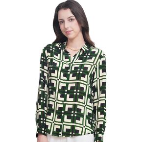 COLD POSH Women's 100% Pure 19MM Mulberry Silk Blouse Button Down Print Shirt Women Retro Tops for Casual Summer in Saudi Arabia