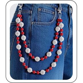 Wallet Chains for Men Purse Jean Pants Chain Baseball Keychain Rhinestone Biker Chain Bum Bag Accessories in Saudi Arabia